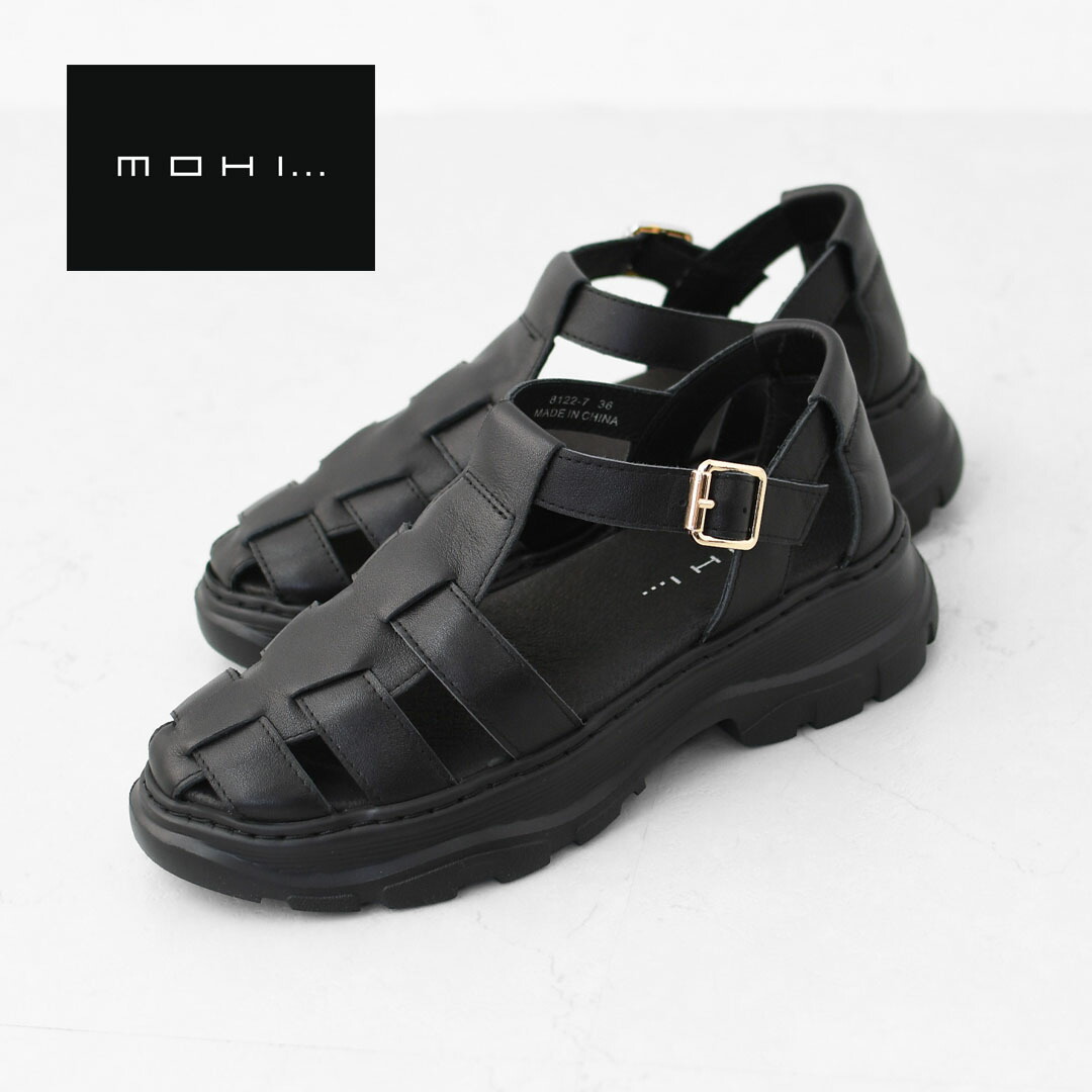 MOHI [モヒ] 厚底グルカサンダル  [8122-7-SE] レザーグルカサンダル・編み込みストラップサンダル・フラットサンダル・パンプス・歩きやすい・シンプル・カジュアル・厚底・LADY [2026SS]