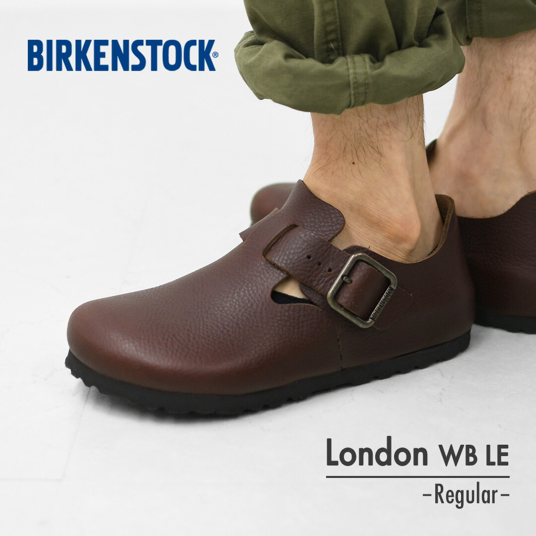BIRKENSTOCK [ビルケンシュトック定まり売りわたす店] London WB LE -Regular-  幅ひろい [1030177/V.WoodRoast] 英国の首都 鉄条 バックル / Vintage.Wood.Roast・横幅レギュラー・アニリンレザー・スエードシューズ・シームレス・MEN\u0027S [2026SS]