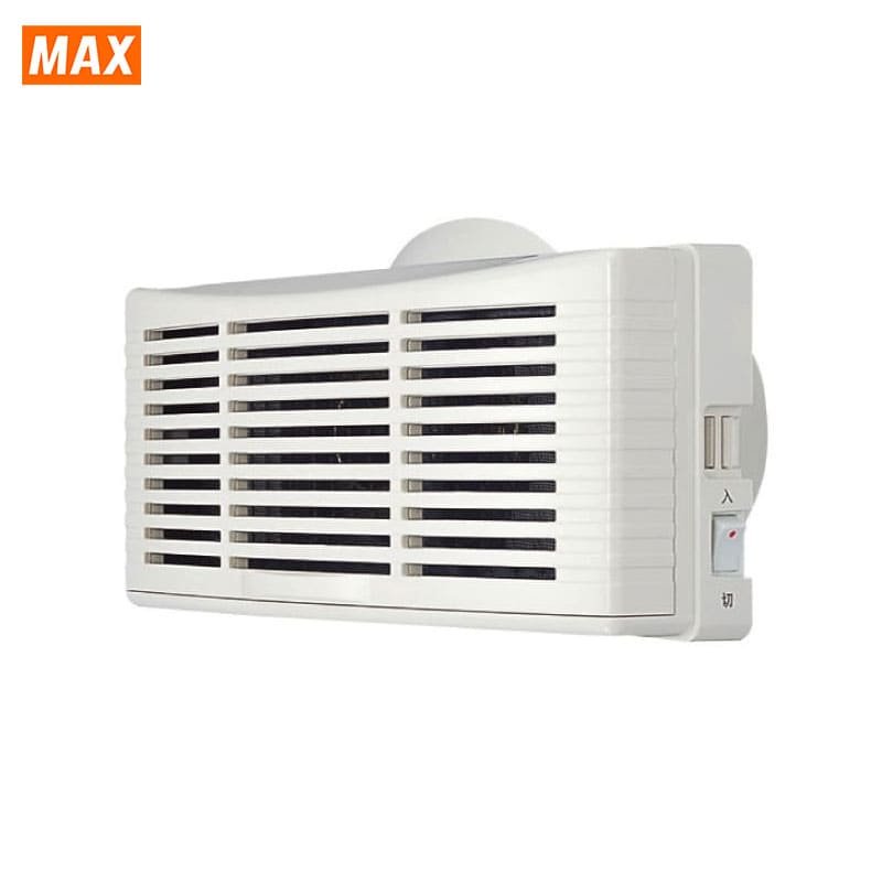 マックス(MAX)　VF-Q08E2 強制給気ファン 　ワイド＆ロータイプ　ON/OFFスイッチ付　定格電圧 AC100V（50Hz/60Hz）