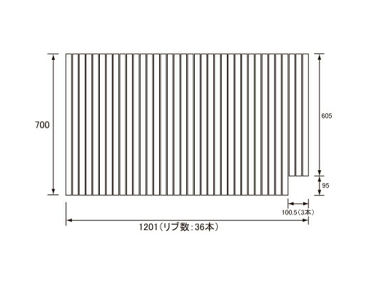 パナソニック Panasonic(松下電工 ナショナル) 風呂ふた(ふろふた フロフタ) 巻きふた GD60431 700×1201mm (リブ数:36本)