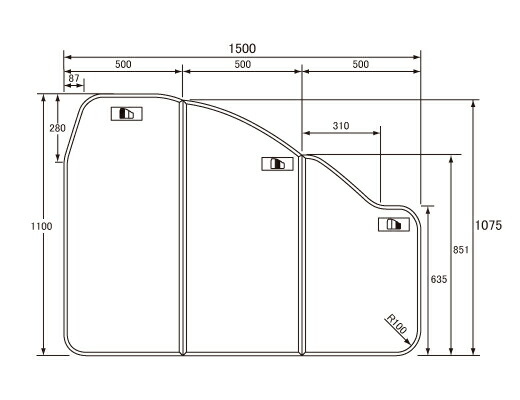 パナソニック Panasonic(松下電工 国家的) 風呂ふた(ふろ上蓋 フロフタ) 成り立ち上蓋 GKU76KF8U2R 1100×1500粍 入れ替わり品： GKU76KF8U2RS でお届け