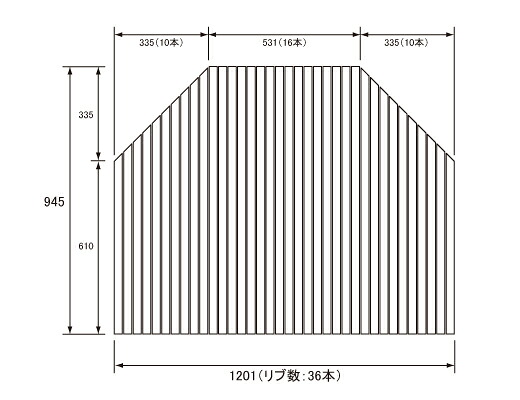 パナソニック Panasonic(松下電工 国民的) 風呂ふた(ふろ上蓋 フロフタ) 巻き上蓋 RL91001C (RL91001の入れ替わり品) 945×1201粍 (肋材数:36本) 付け届け品番 RL91001EC でお届け
