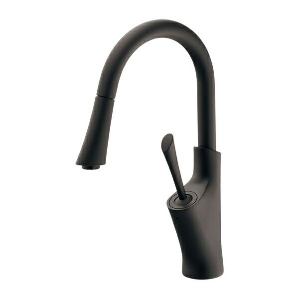 【183-349A-MD】 カクダイ シングルレバー混合栓 マットブラック KAKUDAI 旧品番：183-345-D