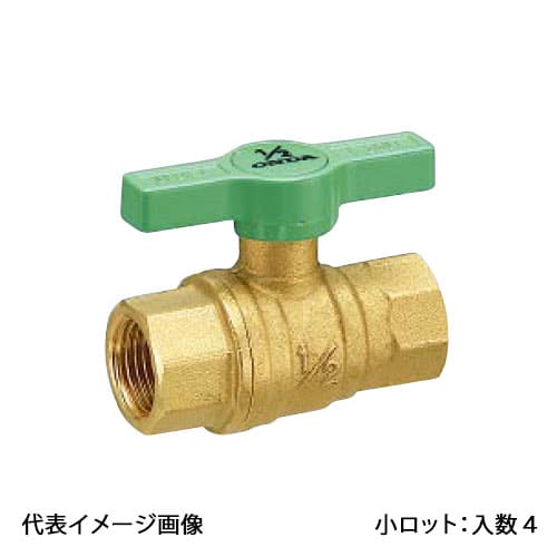 【FF-T25】オンダ製作所 ボールバルブ FF型 フルボール グリーンTハンドル Rcねじ×Rcねじ 呼び径25A フルボア 小ロット 入数:4