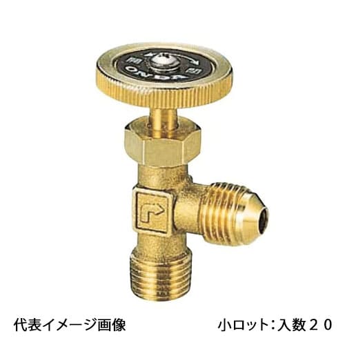 【OMV-660-3】オンダ製造所 アングルミニチュアバルブ Rねじ×45°フレア R1/4×R1/4 H29.5 小ロット 入数:20