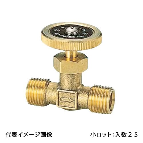 【OMV-751-3】オンダ製作所 ストレートミニチュアバルブ Rねじ×Rねじ R1/4×R1/4 H29.5 Φ8スリーブ･フレアーナット同梱 小ロット 入数:25 18,329円