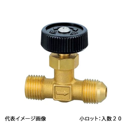 【OMV-760-1】オンダ製造所 ストレートミニチュアバルブ Rねじ×45°フレア R1/4×R1/4 H31.5 小ロット 入数:20