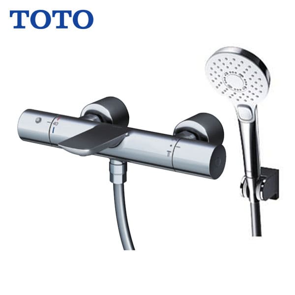【TBV01S12J】TOTO 壁付サーモスタット混合水栓 コンフォートウエーブ クリック めっき (TBV01405JA+TBW01033J)