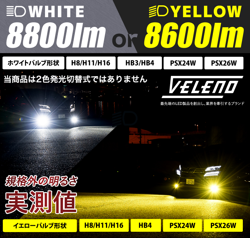 気質アップ 超爆光 イエロー 黄 LED フォグランプ HB3 3000k