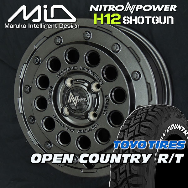 送料無料プロボックスナイトロパワー H12 SHOTGUN■バレルブラック■JWL-T規格■165/80R14 97/95N■TOYO オープンカントリーR/T■ホワイトレター■荷重対応｜カーショップＲＥＮ&rsquo;Ｓ
