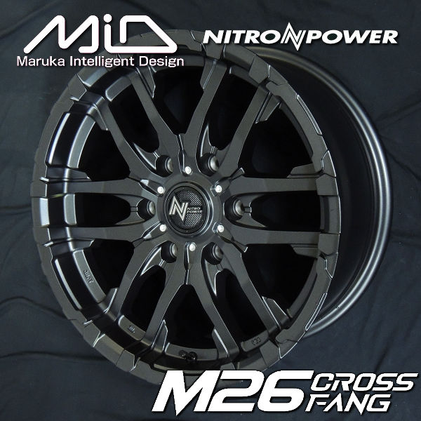 送料無料ランドクルーザー プラド ハイラックス FJナイトロパワー Ｍ２６ CROSS FANGバレルブラック/ドリルド17インチ 8.0J +20新品　４本｜カーショップＲＥＮ&rsquo;Ｓ