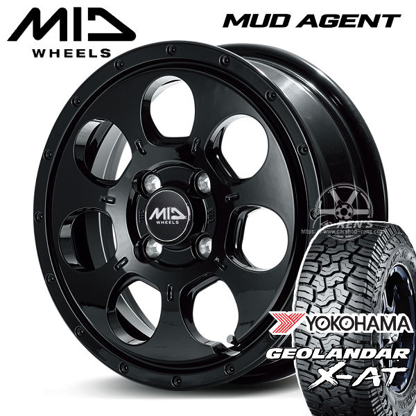 送料無料 デリカミニ ハスラー キャストアクティバなどに ■MUD AGENT ■セミグロスブラック ■165/60R15 ■ヨコハマ ジオランダー X-AT G016