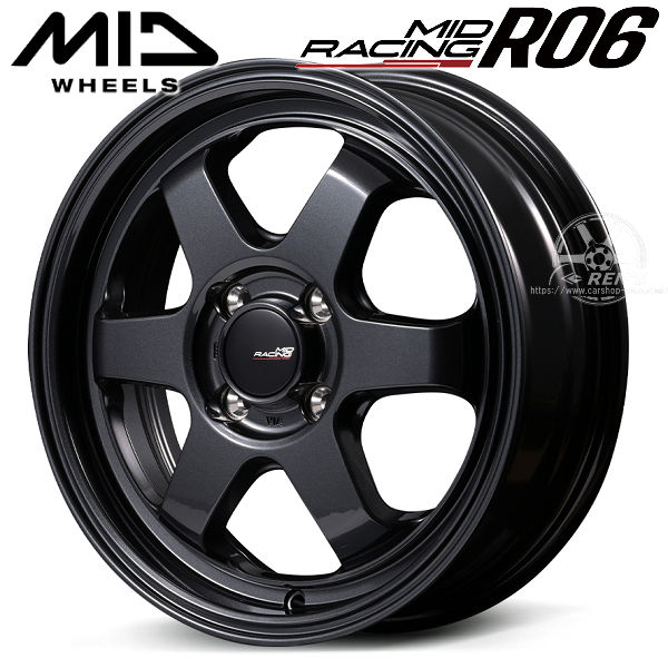 送料無料 N-VAN アトレー クリッパー などに MID RACING R06 MID レーシング R06 クリスタルブラック 165/50R15 ヨコハマ タイヤホイールセット