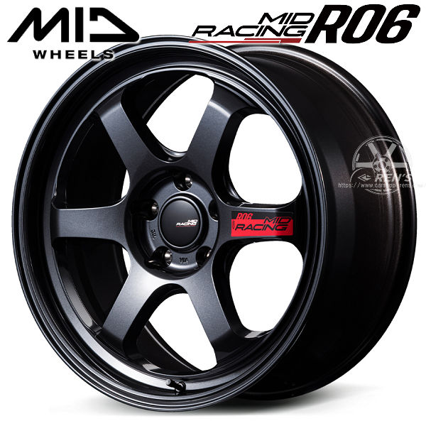 送料無料GR86 86 BRZ カローラスポーツ 等MID RACING R06MID レーシング R06クリスタルブラック18インチ 8.5J +45 5穴 PCD100アルミホイール4本セット|カーショップREN’S