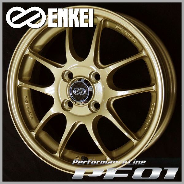 送料無料 ＥＮＫＥＩ エンケイ PF01 ゴールド 165/60R15 ヨコハマタイヤ デリカミニ ハスラー キャストなど軽自動車