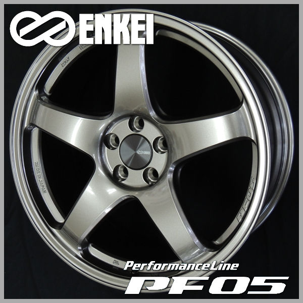 送料無料 ENKEI エンケイ パフォーマンスラインPF05 ダークシルバー 18インチ 8.5J +45（5穴PCD114.3） WRX S4 シビック（FC1 FK7 FL1 FL4）等に ホイール4本セット