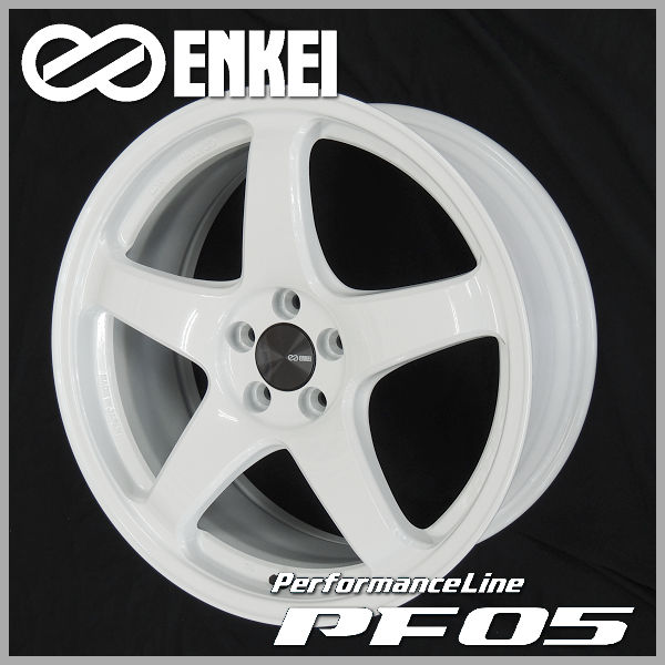 送料無料 ENKEI エンケイ パフォーマンスラインPF05 ホワイト 18インチ 8.5J +45（5穴PCD114.3） WRX S4 シビック（FC1 FK7 FL1 FL4）等に ホイール4本セット