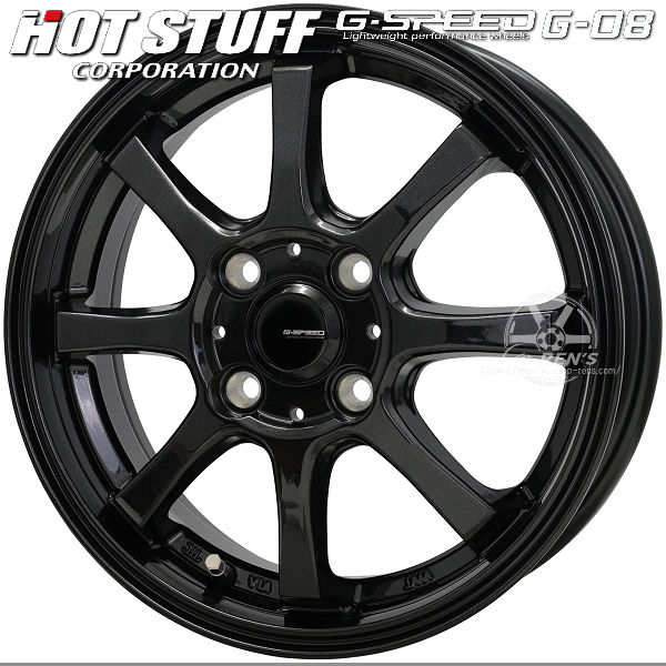 送料無料 アトレー エブリイ NV100 G・SPEED G-08 メタリックブラック 165/55R14 ヨコハマタイヤ タイヤ ホイール4本セット 41,470円