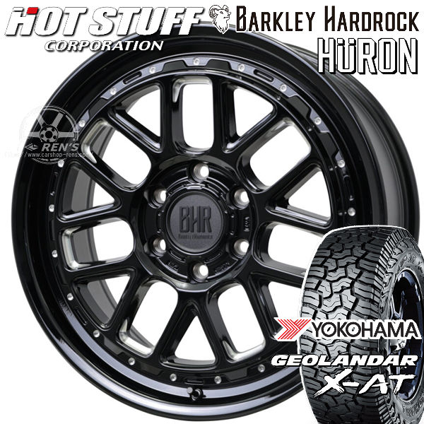 送料無料 ランドクルーザー250 300 ランクル バークレイ ハードロック ヒューロン グロスブラックマシニング 265/60R20 ヨコハマ ジオランダーX-AT アルミホイールタイヤ４本セット