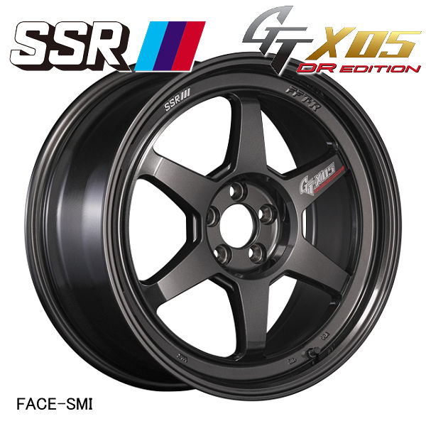 送料無料 SSR スピードスター GTX05 プリズムダークガンメタ 18インチ 9.5J +38（5穴PCD100） アルミホイール 4本セット スポークステッカー付属