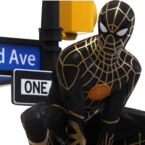 Beast Kingdom - Spider-Man No Way Home DS-102 Black & Gold Suit 6'' Statue（約15cm）＜スパイダーマン:ノー・ウェイ・ホーム＞ ビースト・キングダム画像