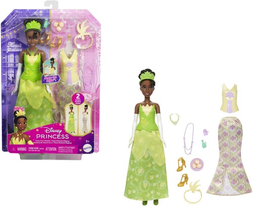 Mattel - Disney Princess Tiana 2-in-1 Stories Fashion Doll＜ティアナ/プリンセスと魔法のキス＞画像