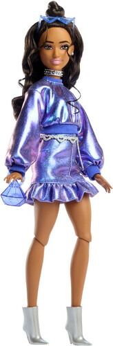 バービー Mattel - Barbie Deluxe Style with Brown Hair in Metallic Blue Outfit画像