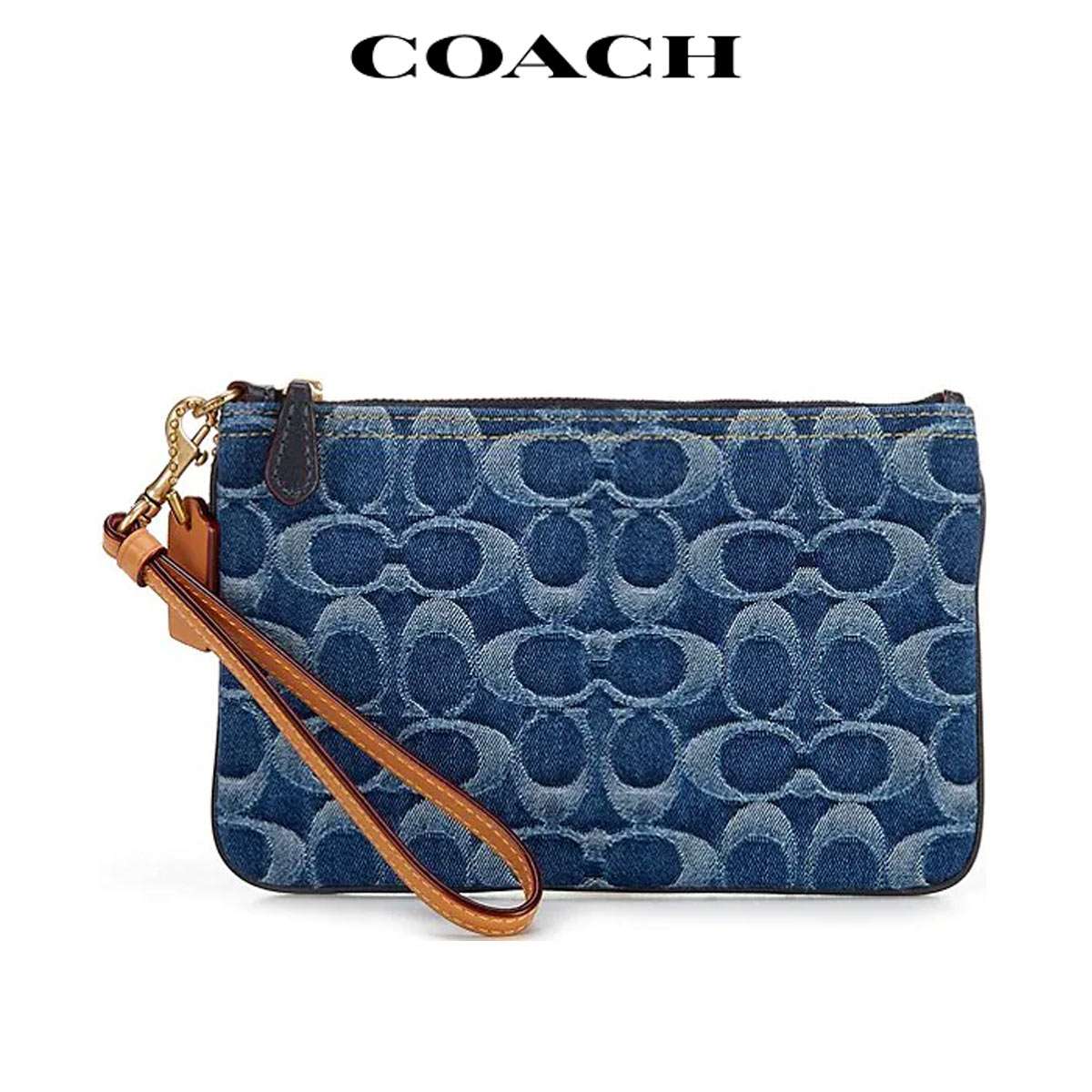【極美品】コーチ　アクセサリーポーチ　フラワー　オプアート　キャンバス　茶 COACH】コーチ コーティングキャンバス バニー うさぎ