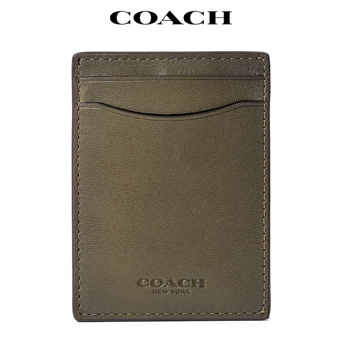 値下げ　コーチ　coach 本革マネークリップ　直営店購入 コーチ COACH 財布 メンズ マネークリップ カードケース 名刺
