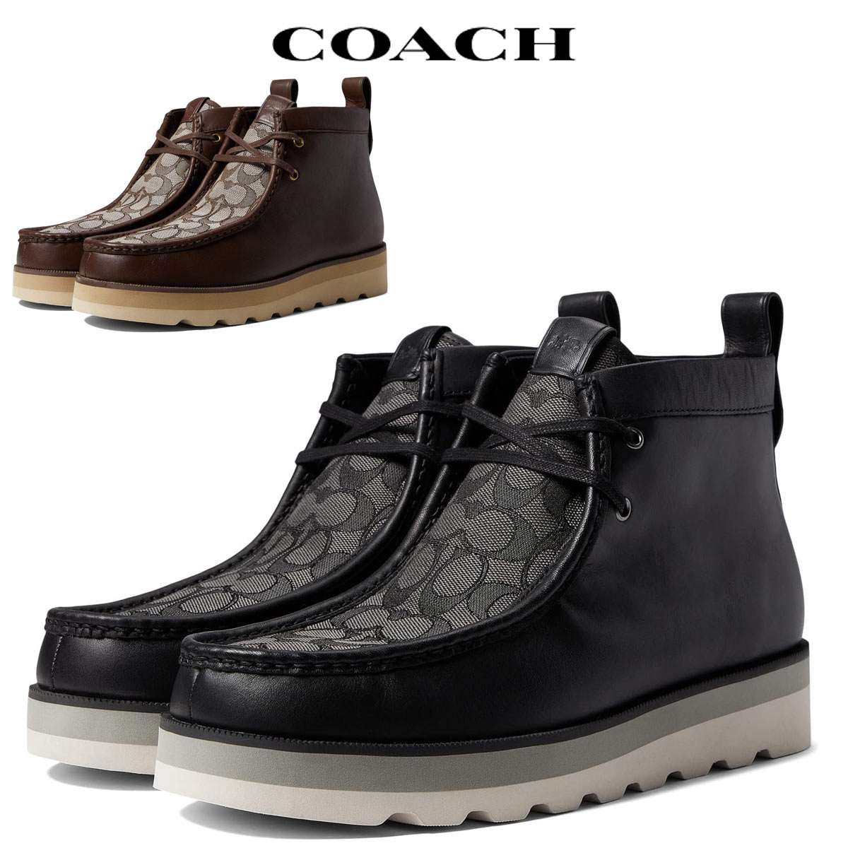 楽天市場】コーチ ブーツ メンズ ローカット 本革 ワークブーツ