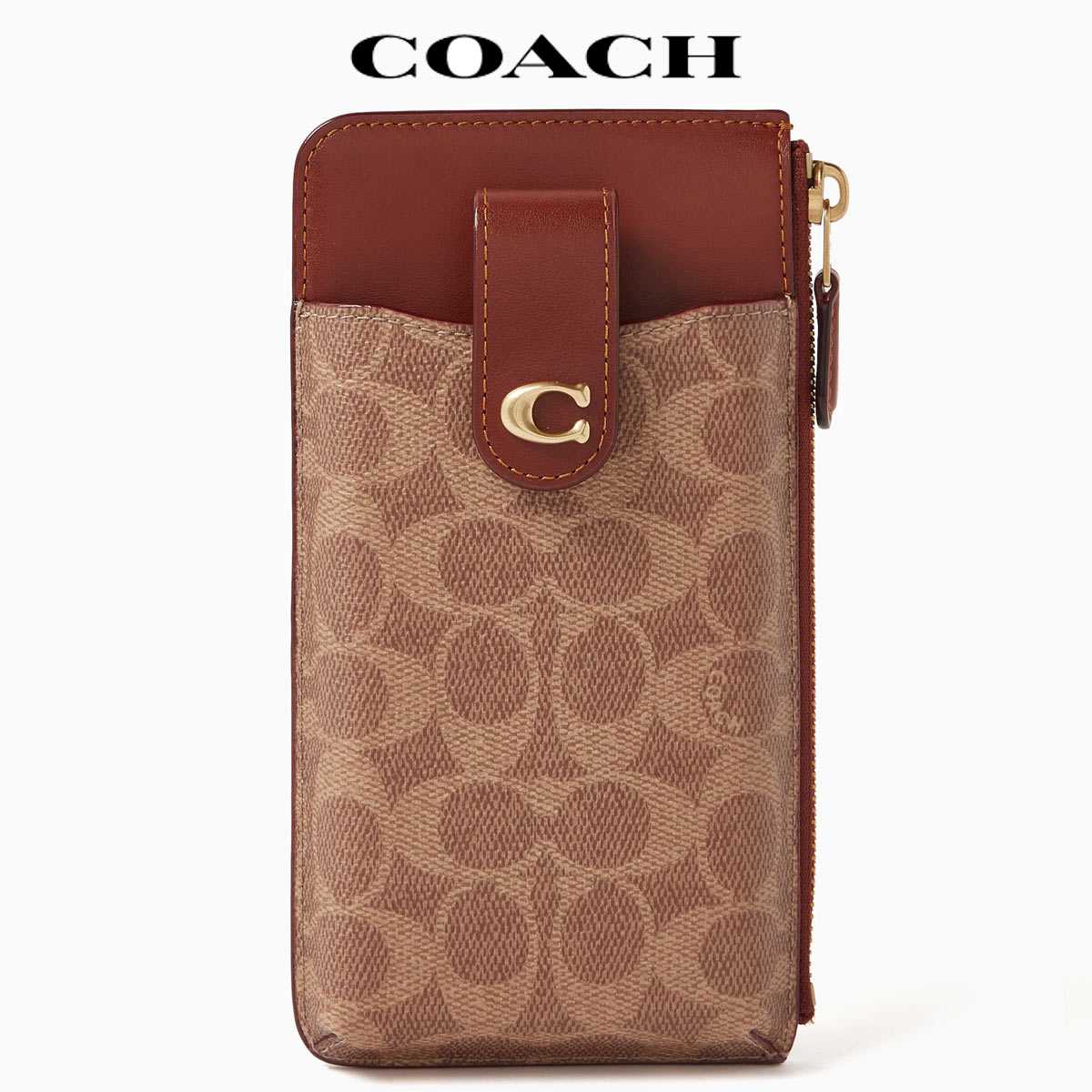 COACH ブックタイプケース　Brown iPhone 16用 COACH（R）ブックタイプケース／SIGNATURE Brown