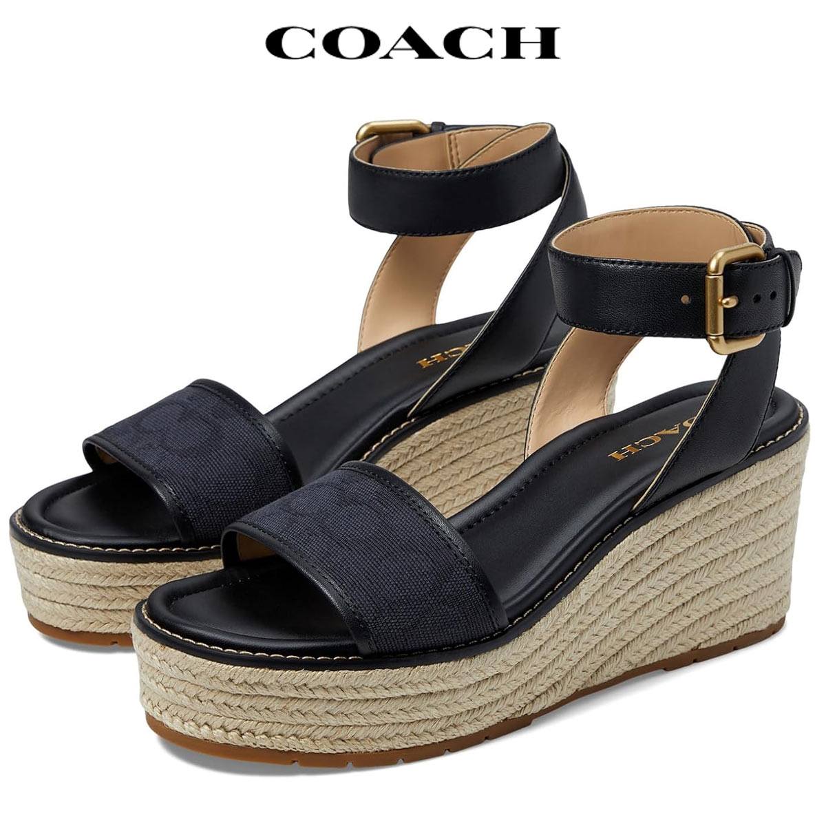 楽天市場】Coach コーチ サンダル Everette Leather Sandals