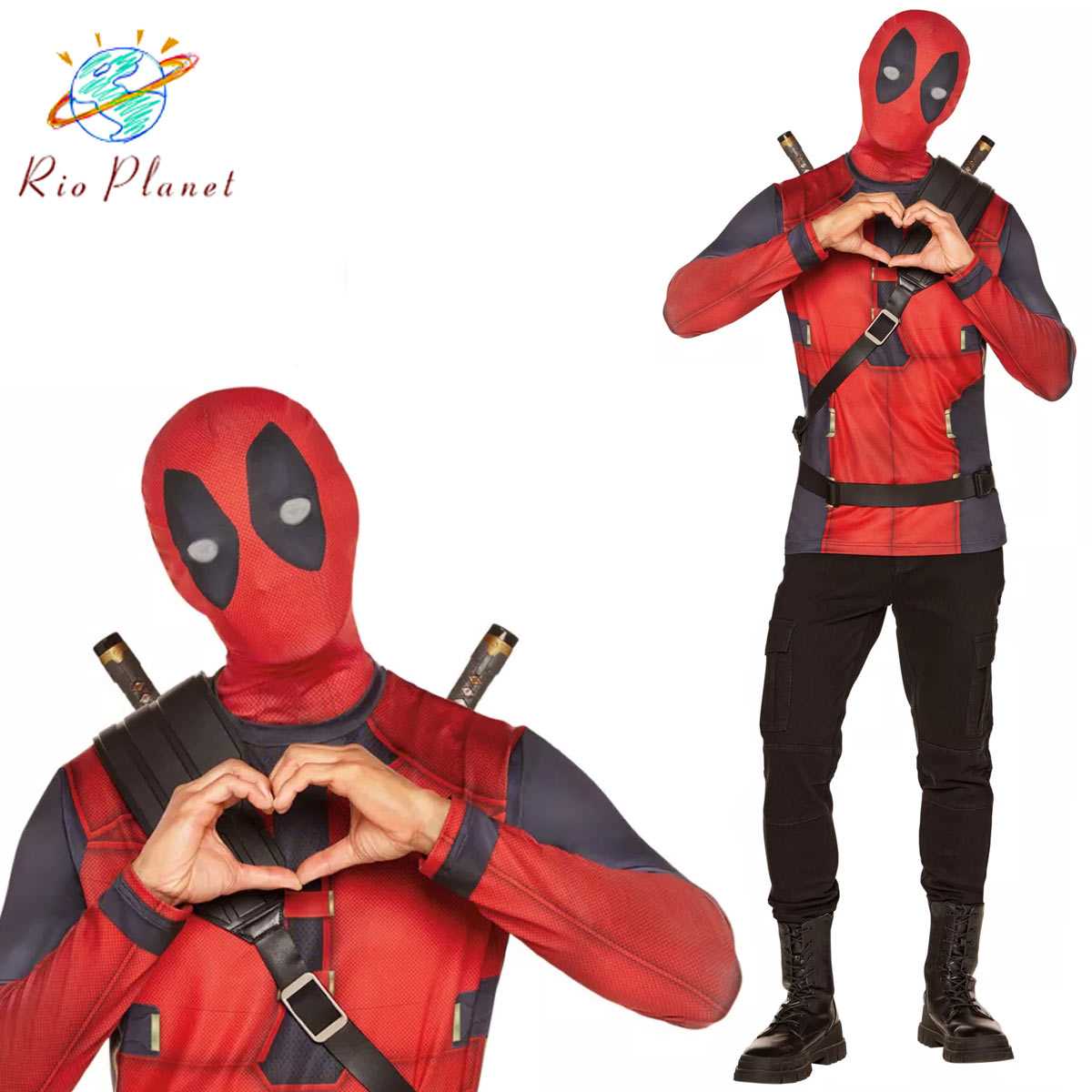 くも様✨デッドプール デップー　リアル　コスプレ コスチューム 衣装セット デッドプール コスプレ 衣装 マスク 付き Deadpool ハロウィン