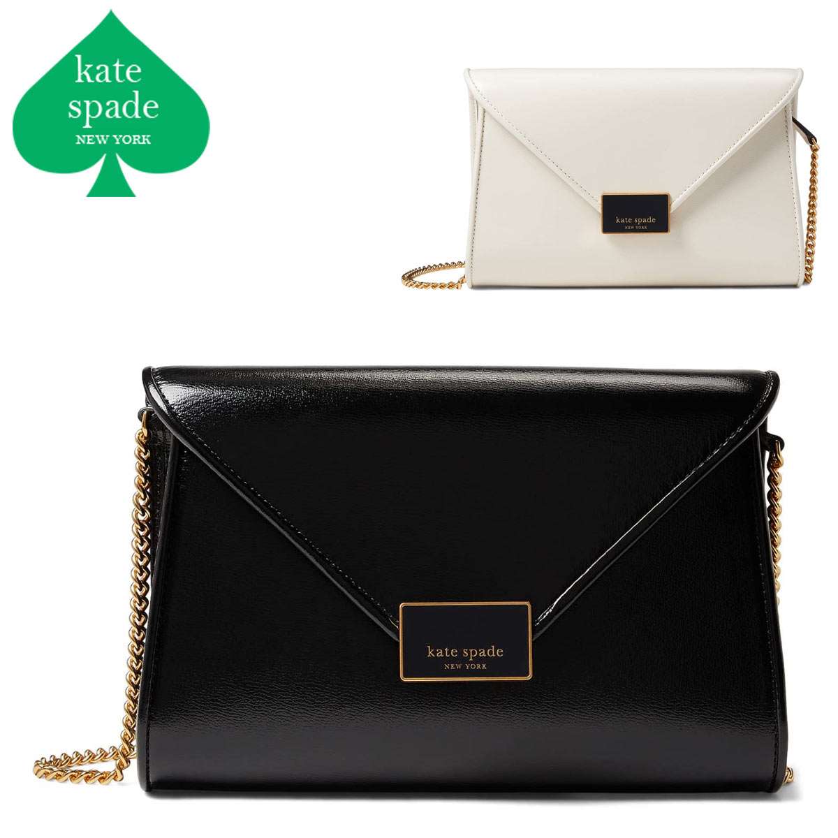 Kate Spade 黒 レザー クランチバック　ミニバック Kate Spade 黒 レザー クランチバック ミニバック