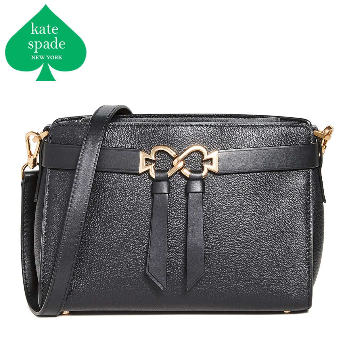 極美品 ケイトスペード メッセンジャーバッグ ショルダー 2way ドット柄 黒 kate spade NEW YORK ケイトスペード ショルダーバッグ 2Way