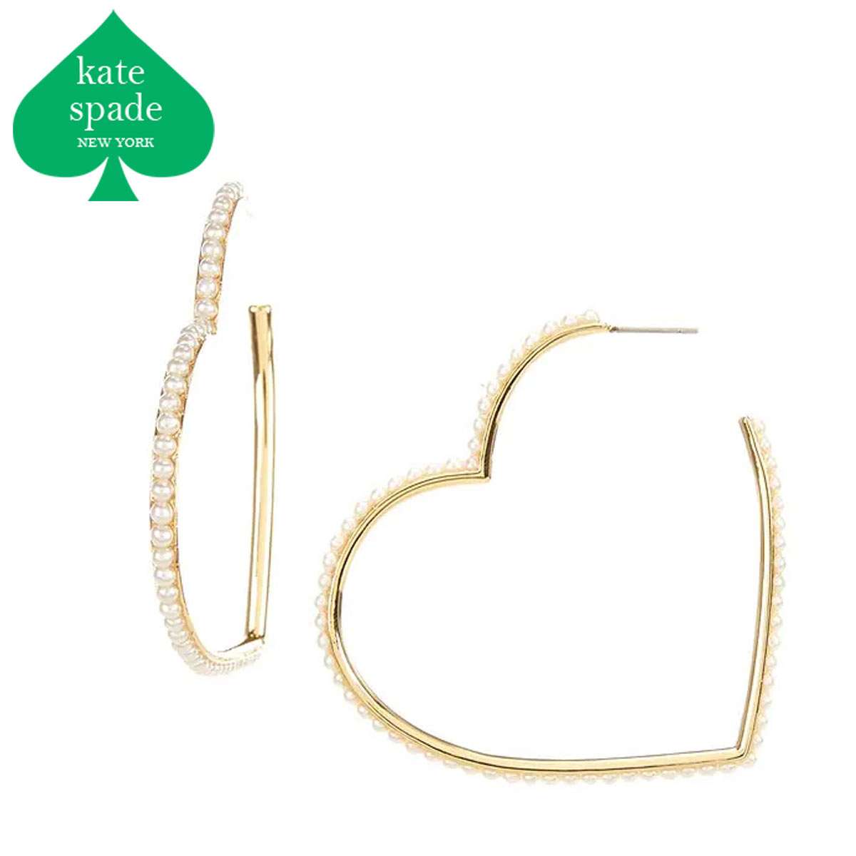 kate spade オシャレな きらきら ハート ピアス ローズゴールド ハート ピアス | Shop | KATE SPADE