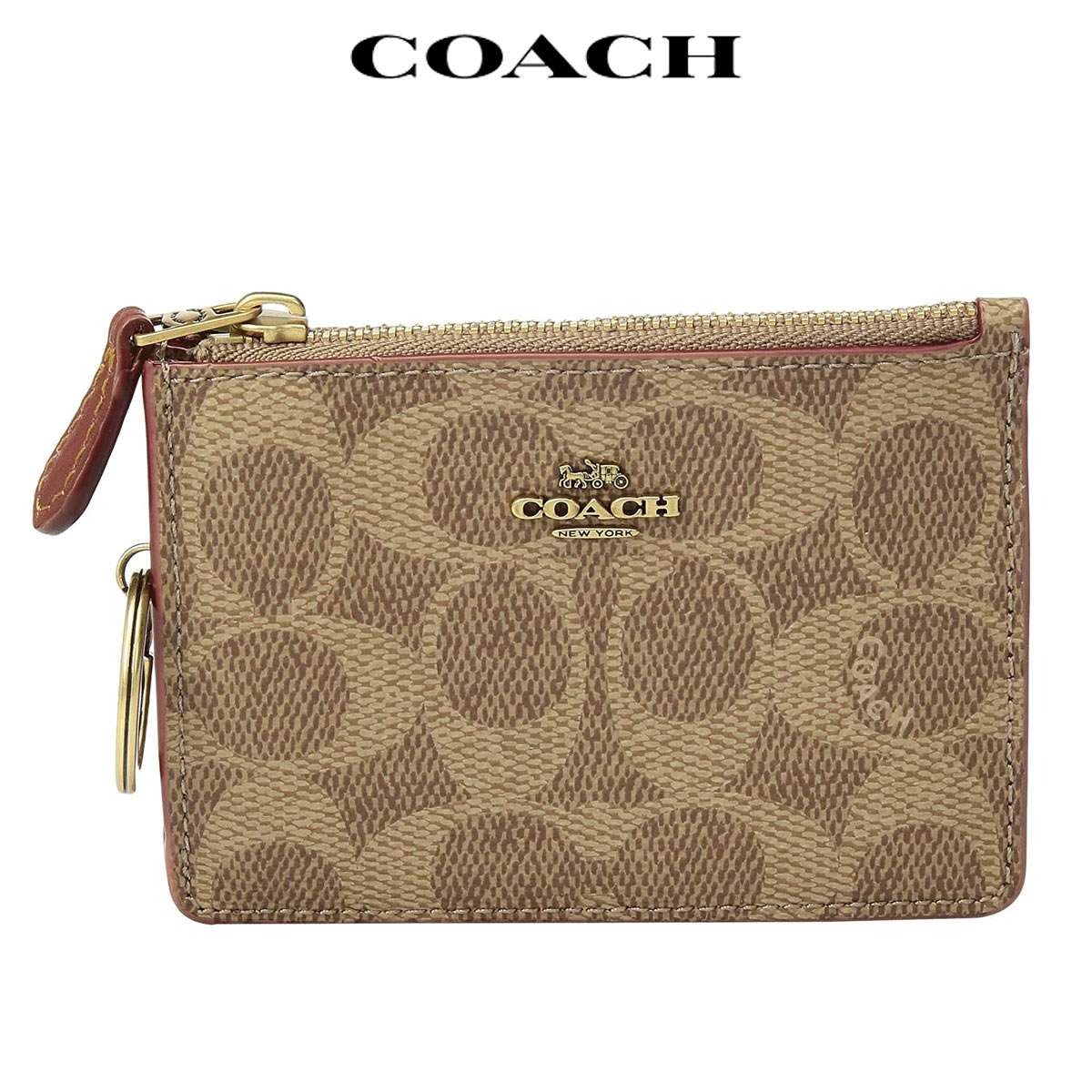 COACH オールドコーチ コインケース 小銭入れ キーリング付き ブラウン COACH オールドコーチ バッグモチーフ キーリング付コインケース