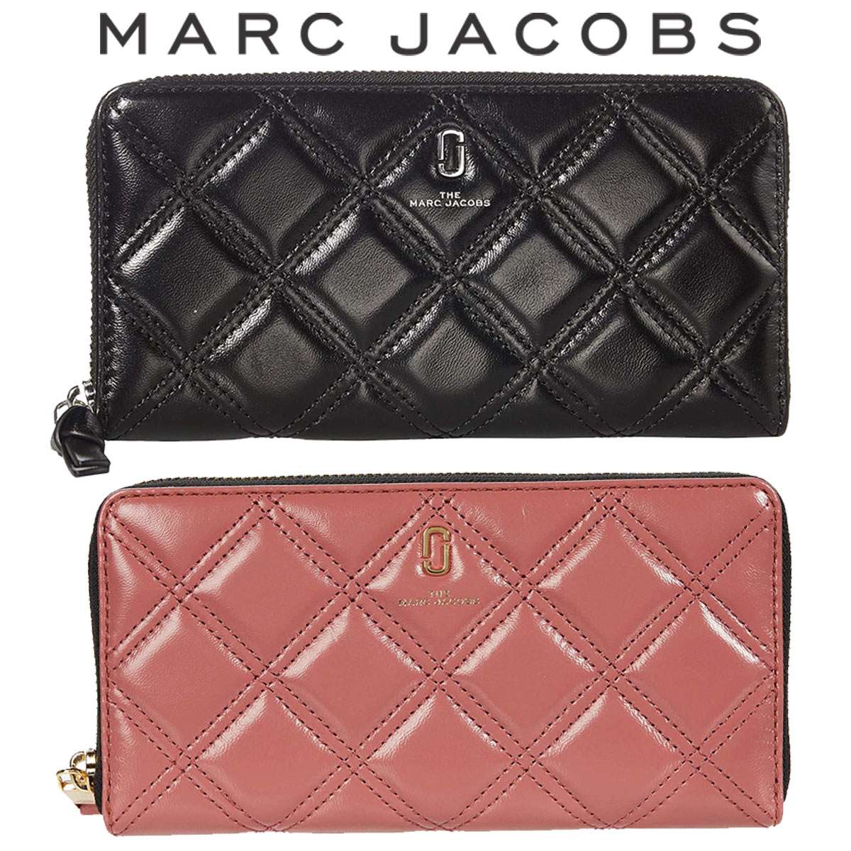 Marc Jacobs 長財布 ベージュ グレー Marc Jacobs ベージュ 長財布 ショッパー付き - メルカリ
