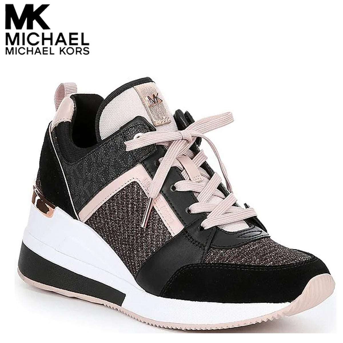 ♥MICHAEL KORS♥マイケルコース インヒールスニーカー 美品✨マイケルコース インヒール厚底スニーカー ゴールド ロゴ