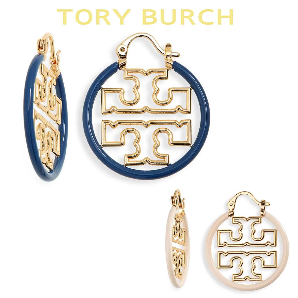 ブランド★Tory Burch★トリーバーチ★フープ★ゴージャス★ゴールド 楽天市場】トリーバーチ ピアス ブランド フープ 3連 18k18金