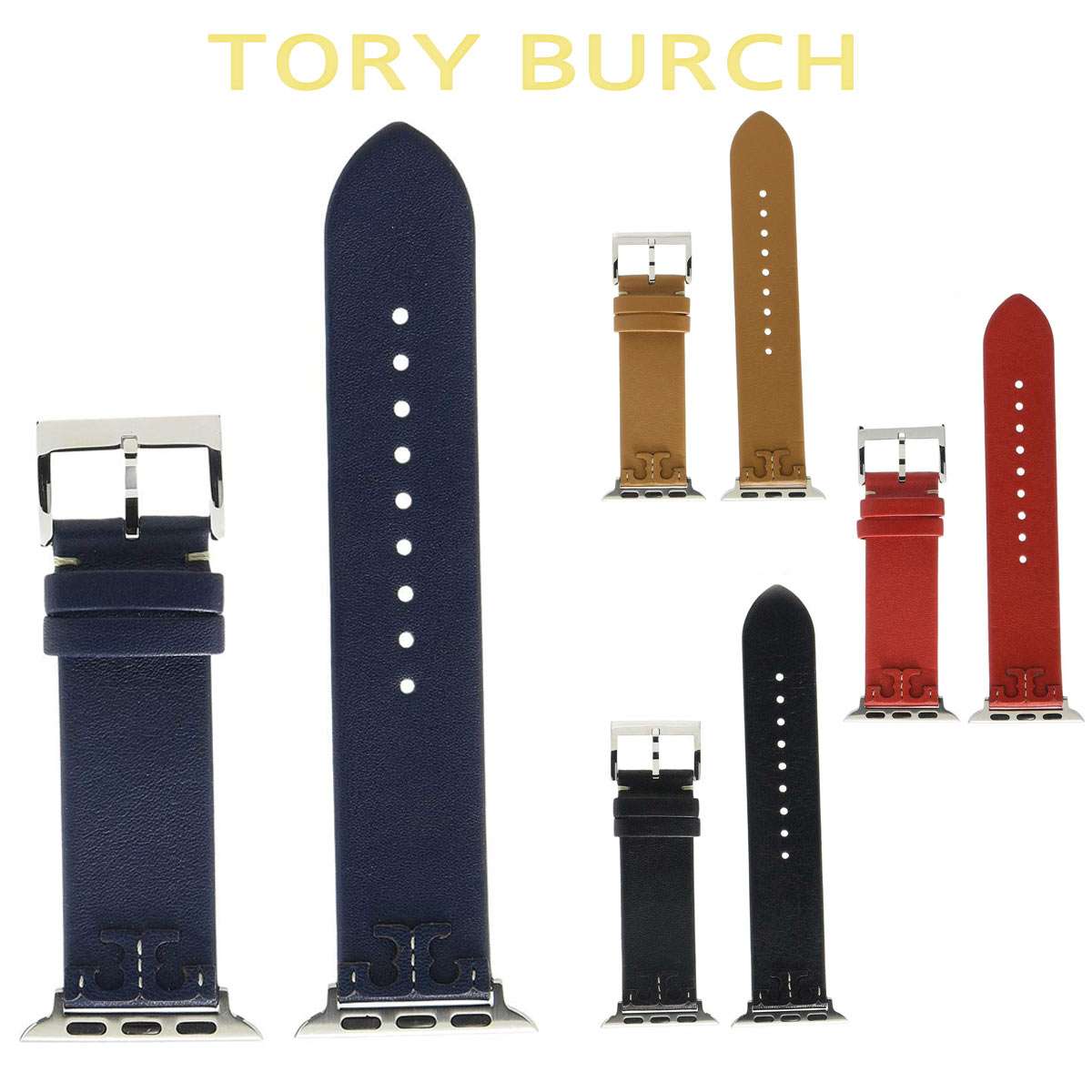 楽天市場】Tory Bch Apple Watch レザーバンド 38/40mm ネイビー