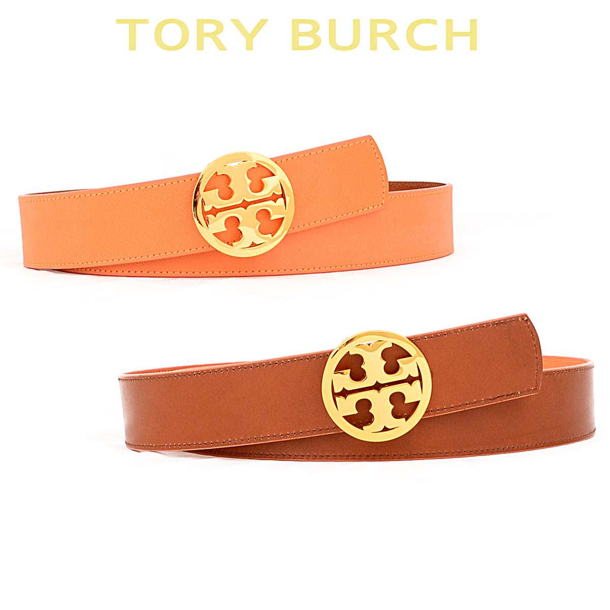 トリーバーチベルト　オレンジ色 TORY BURCH BURCHトリーバーチ ナローベルト 1 MILLER 1インチ