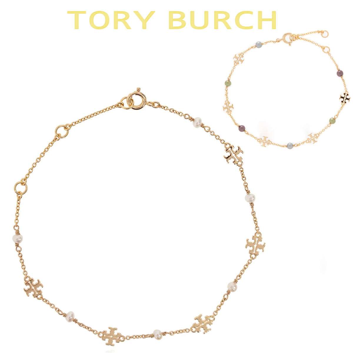 ToryBurch ブレスレット チェーン ロゴ 淡水パール 楽天市場】TORY BURCH トリーバーチ ブレスレット Delicate Kira