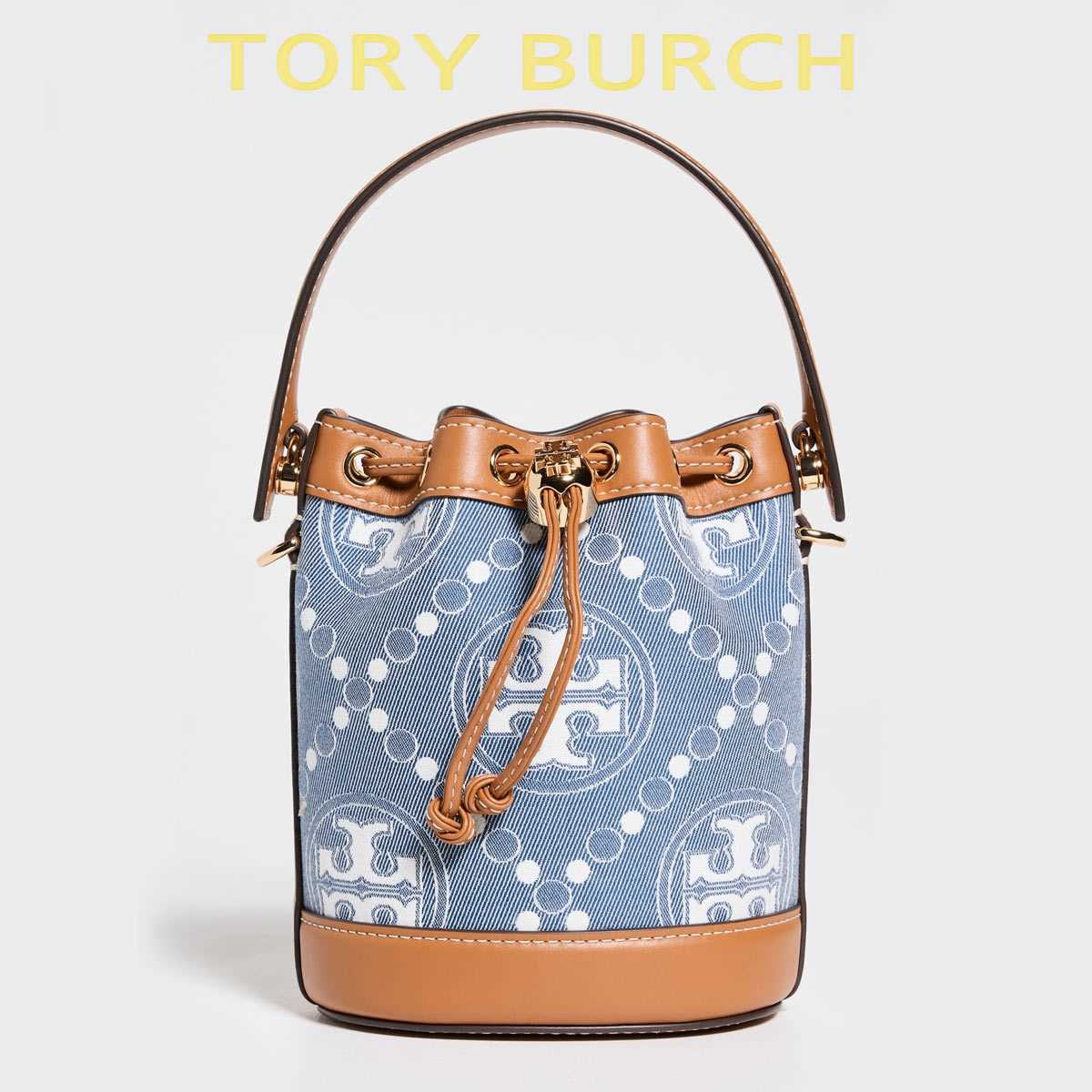 美品　トリーバーチTバケットバック トリーバーチ/ハンドバッグ/Tモノグラム パーフォレート レザー