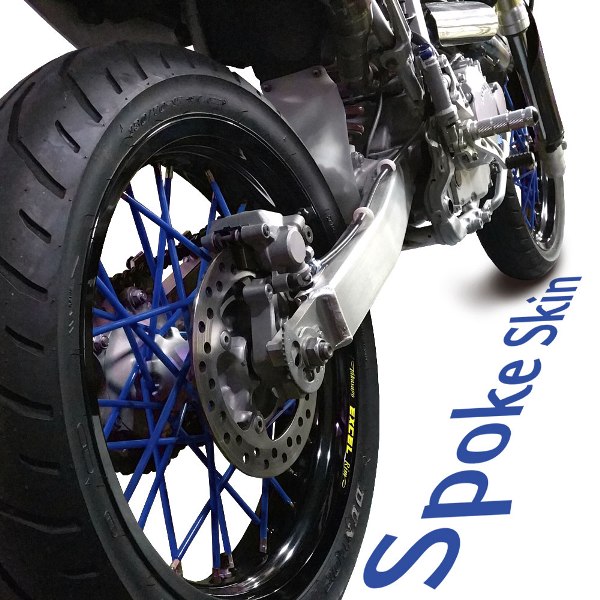 楽天市場 バイク用スポークホイール スポークスキン スポークカバー ブルー 80本 21 5cm ホイールカスタム バイクパーツバッテリー販売のrise