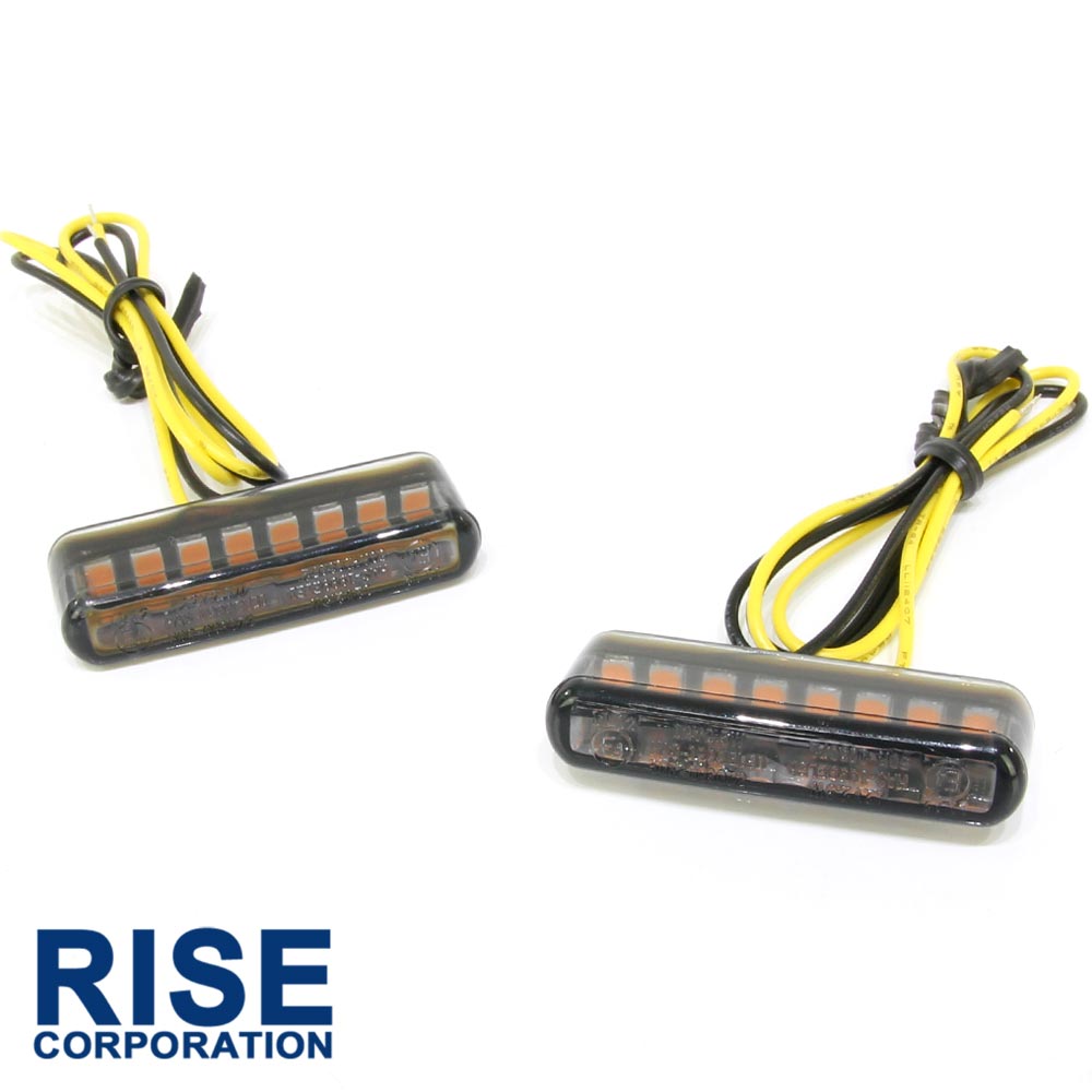 小型 埋め込み式 マイクロミニ ビルトイン LED ウインカー スモークレンズ 車検対応 2個セット オレンジ/アンバー発光  バイクパーツバッテリー販売のRISE