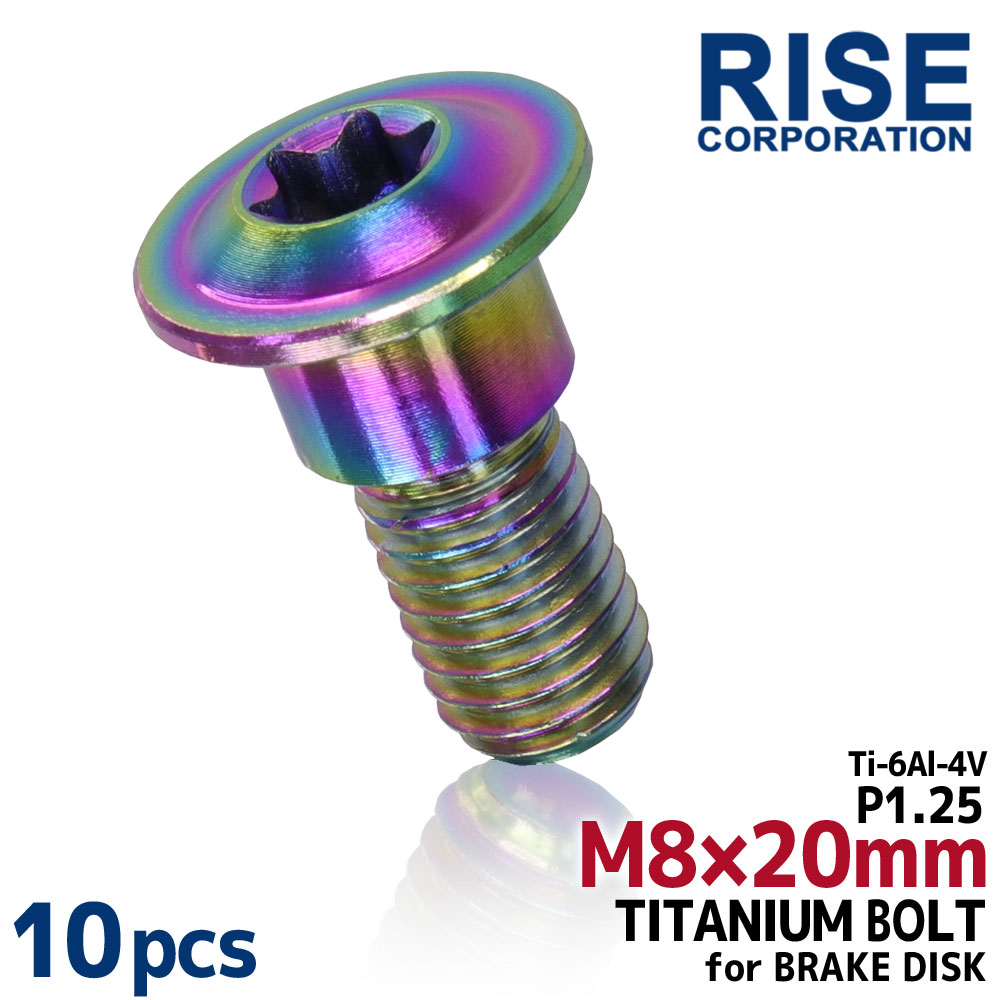 M8×20 P1.25 チタンボルト ブレーキディスクボルト 10本セット 8mm 20mm ピッチ1.25 スズキ AN650バーグマン DL1000 DL650 DL650A 隼