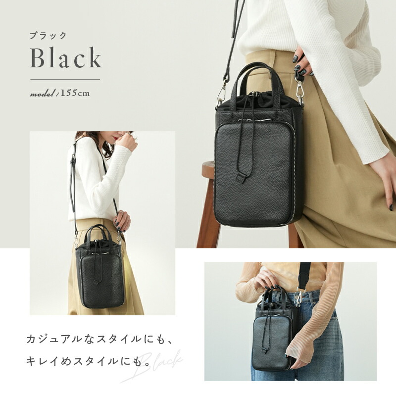 SNSで話題☆／巾着バッグ ショルダー 本革 ショルダーバッグ