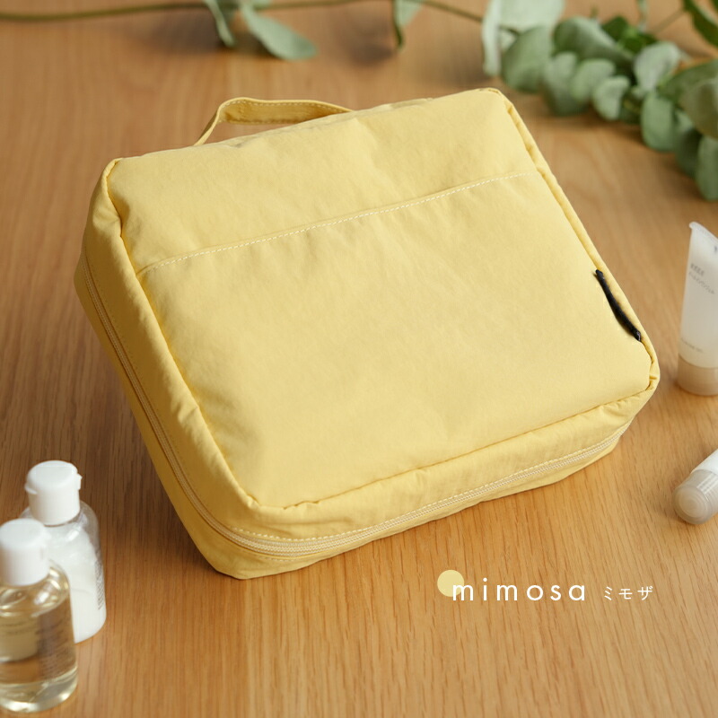 トラベルポーチ 吊り下げ メッシュ 【ミモザ】
