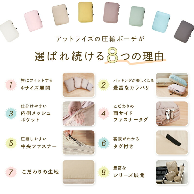 【10/1限定全品10％OFFクーポン♪ライズの日】 ★新色登場★《便利な内ポケット付き》トラベルポーチ 圧縮 おしゃれ 圧縮袋 衣類 旅行 圧縮ポーチ 収納ポーチ 便利グッズ 圧縮 コンパクト 収納 水洗い可 ファスナー 国内旅行 海外旅行 レディース 軽量 トラベルグッズ